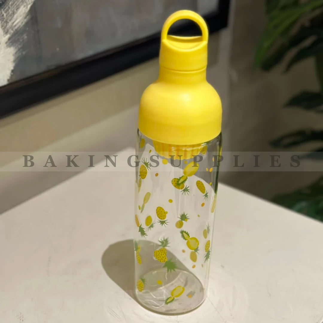 Printed Glass Water Bottle with Carry Handle
