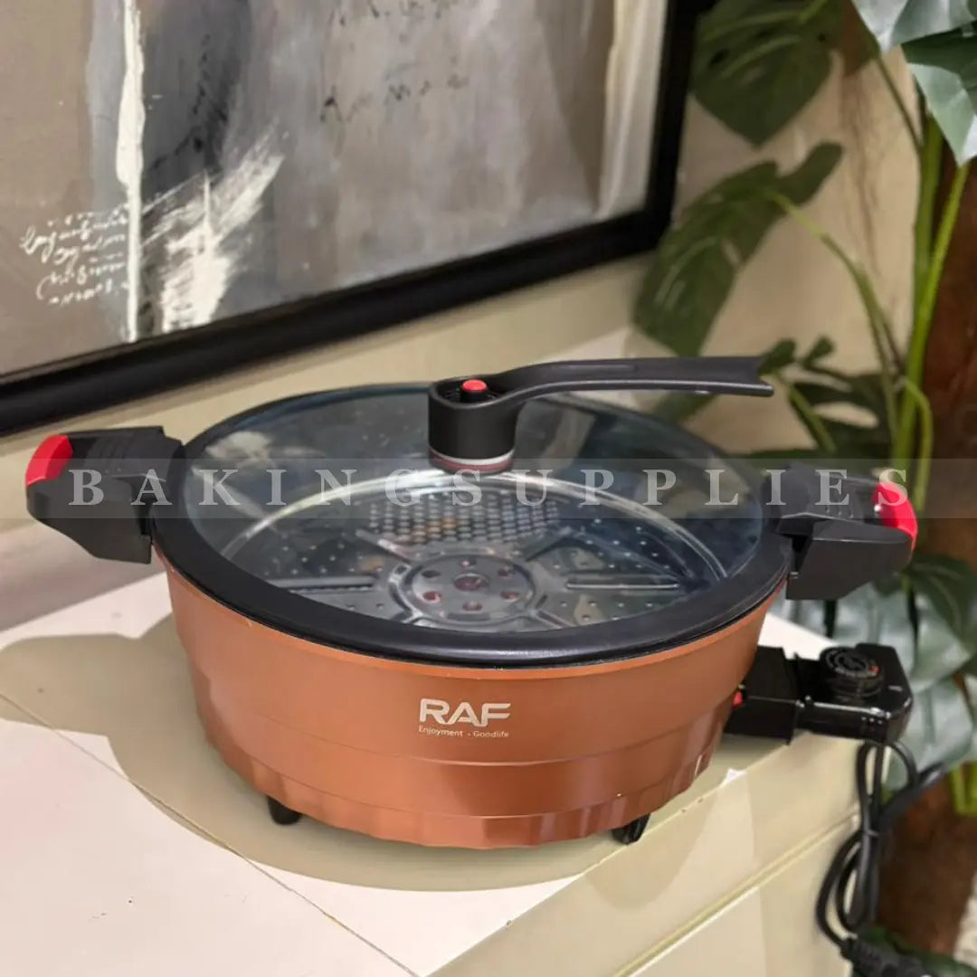 RAF 8L Electric Hot Pot with Steaming Rack 1350W