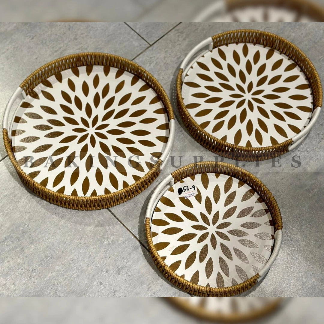Rattan Serving Tray Set of 3