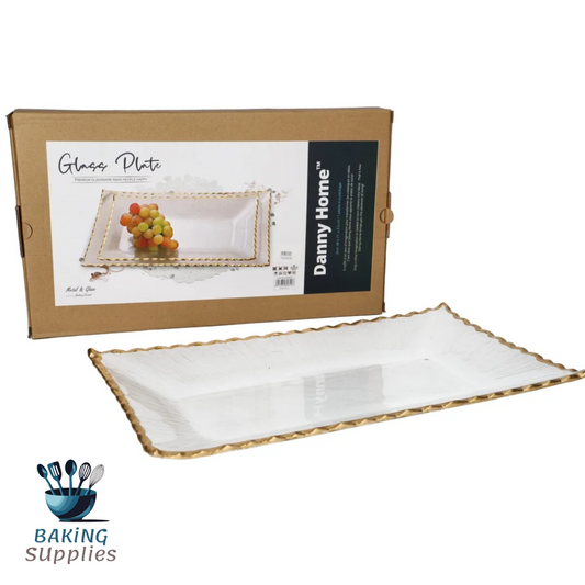 Rectangle Glass Serving Platter 35.3cm