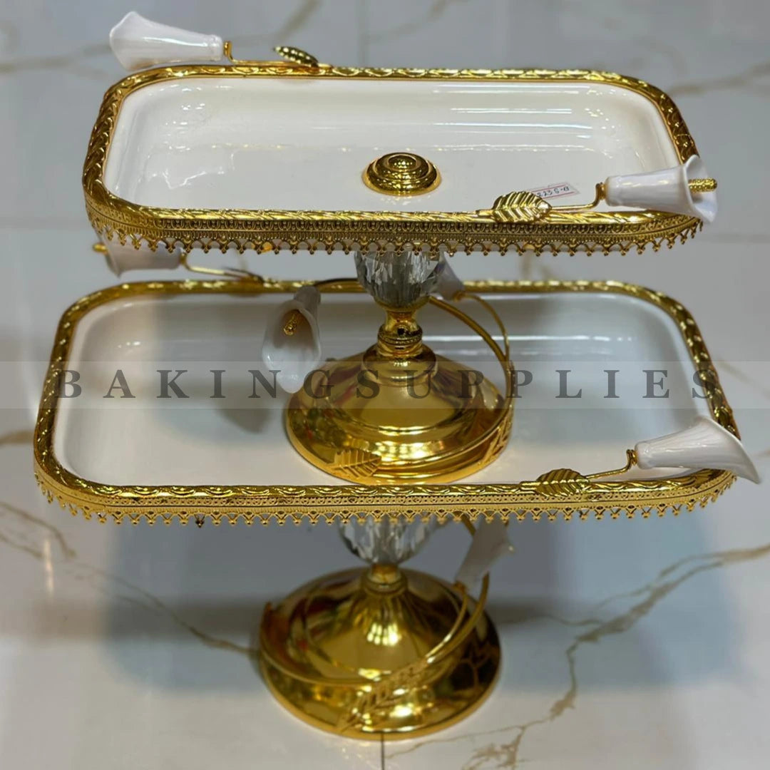 Luxury 2-Tier Serving Platter Stand