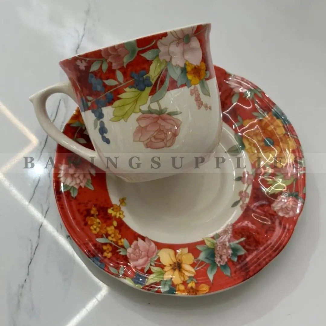 Artisan Elegance Porcelain Tea Cup & Saucer Set 12 Pieces