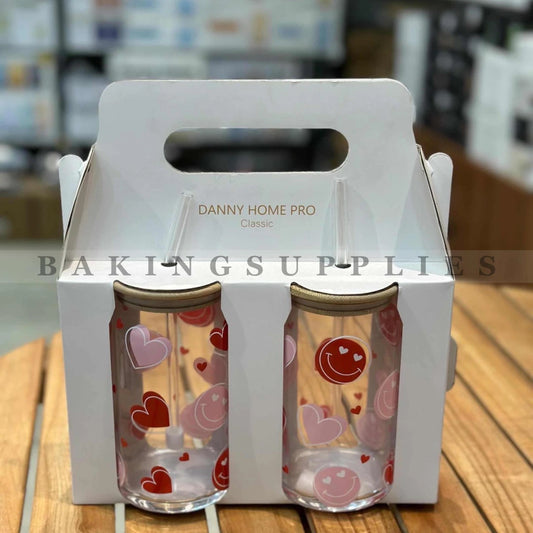 Danny Home Printed Glass Set of 2
