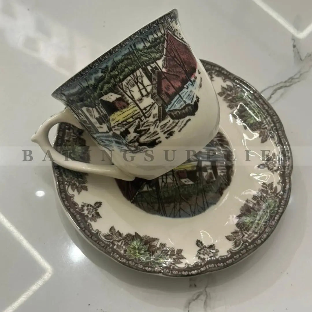 Vintage Heritage Porcelain Tea Cup & Saucer Set 12 Pieces