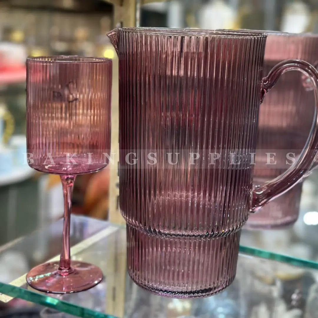 Ribbed Glass Water Set 7 Pieces