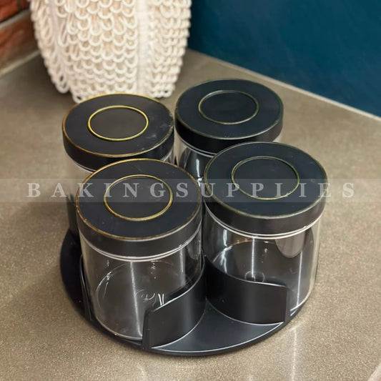 Rotating Airtight Storage Jar Set with 4 Containers
