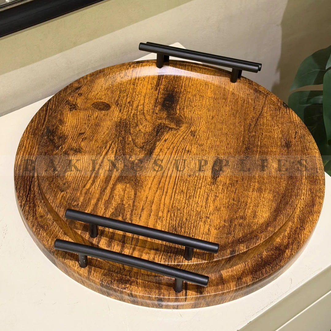 Wooden Serving Tray with Handles