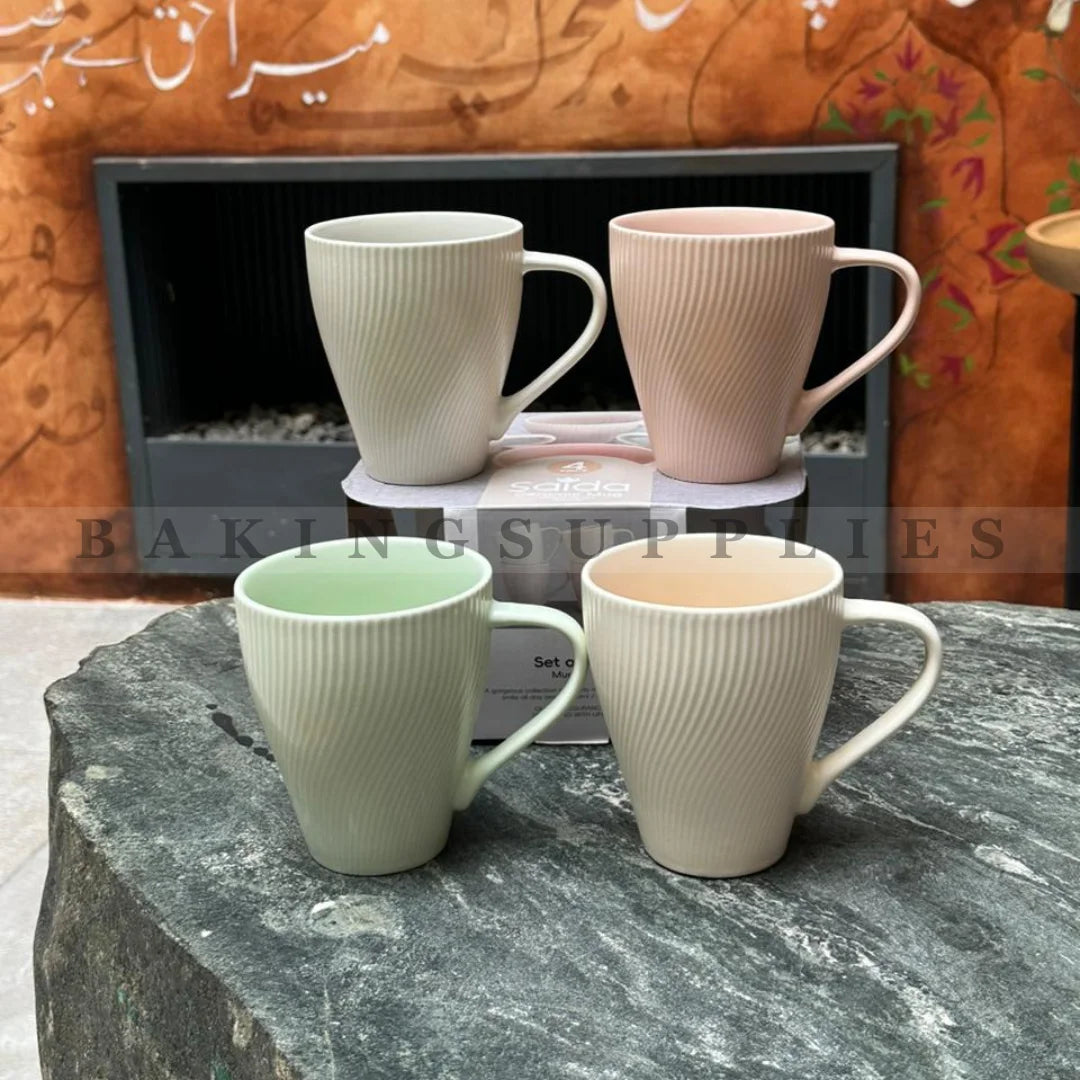 Saida Ceramic Mug Set – Set of 4 (350 ml)