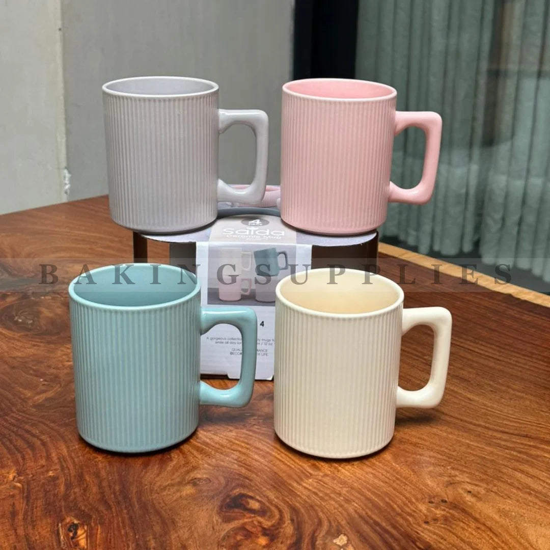 Saida Ceramic Mug Set – Set of 4 (350 ml)