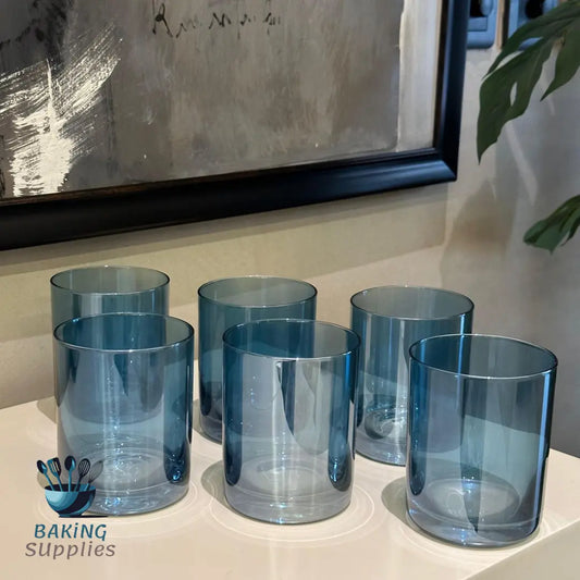 Set of 6 Crystal Highball Drinking Glasses – Elegant Tumbler Collection