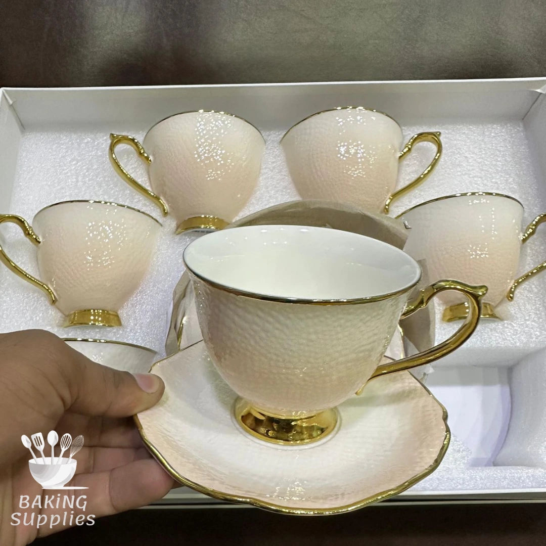 Set of 6 Ombre Cup & Saucer Sets – Skin Tone Gradient