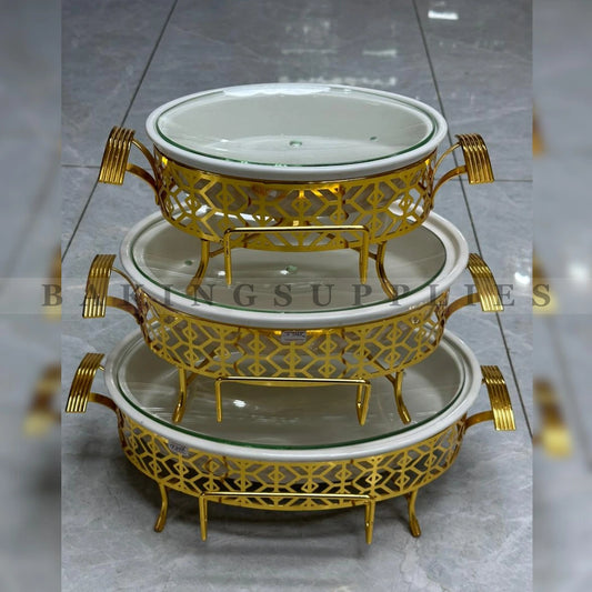 Luxury Gold Chafing Dish Set of 3