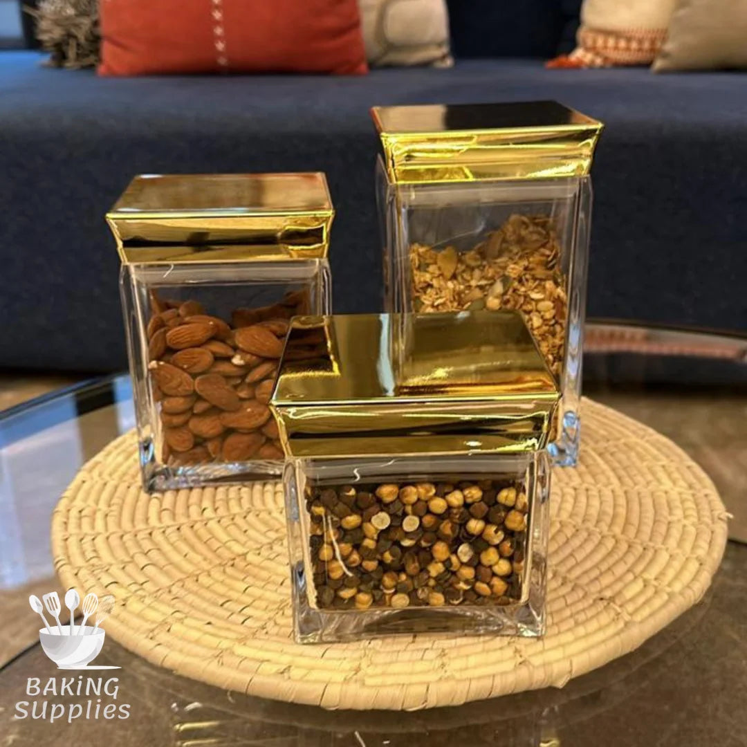 Set of 3 Acrylic Jars – Clear Storage Canister Trio