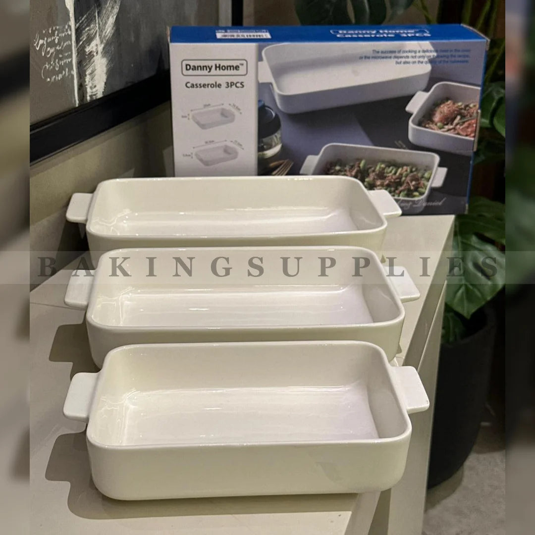 Danny Home Set of 3 Oven-Safe Dishes – Premium Serving Collection