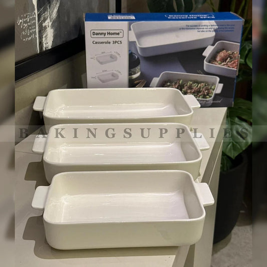Danny Home Set of 3 Oven-Safe Dishes – Premium Serving Collection