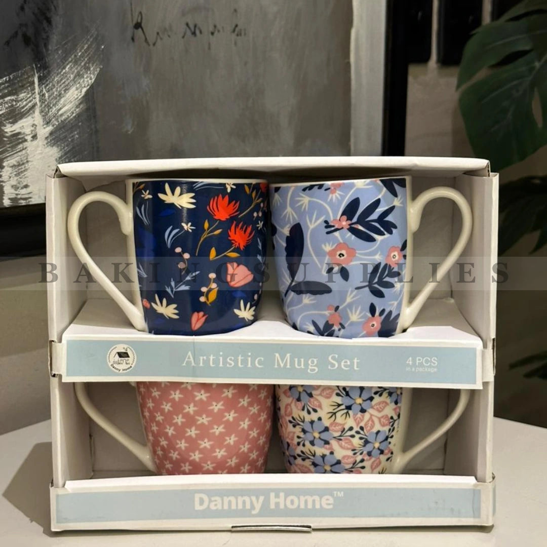 Set of 4 Artistic Mugs