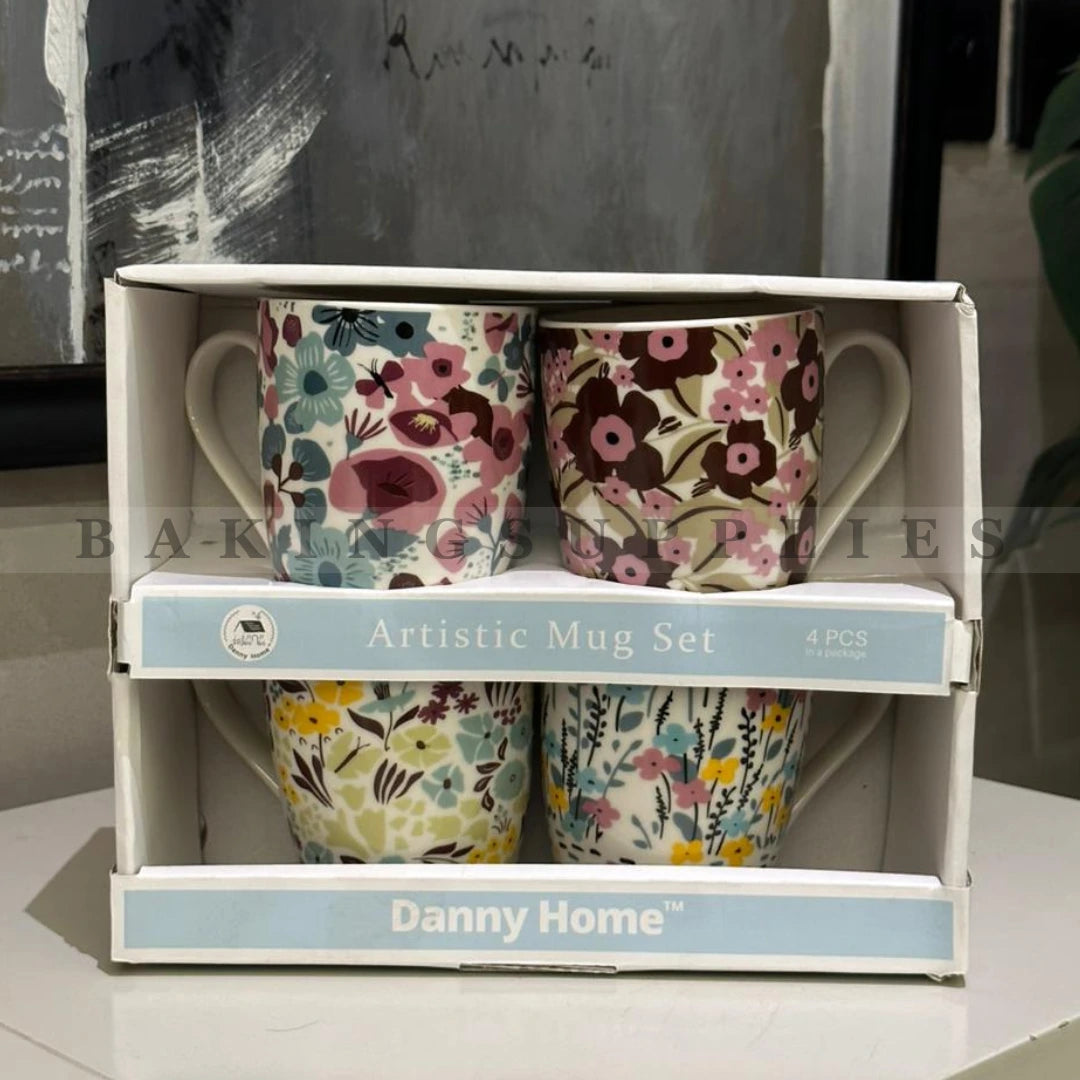 Set of 4 Artistic Mugs