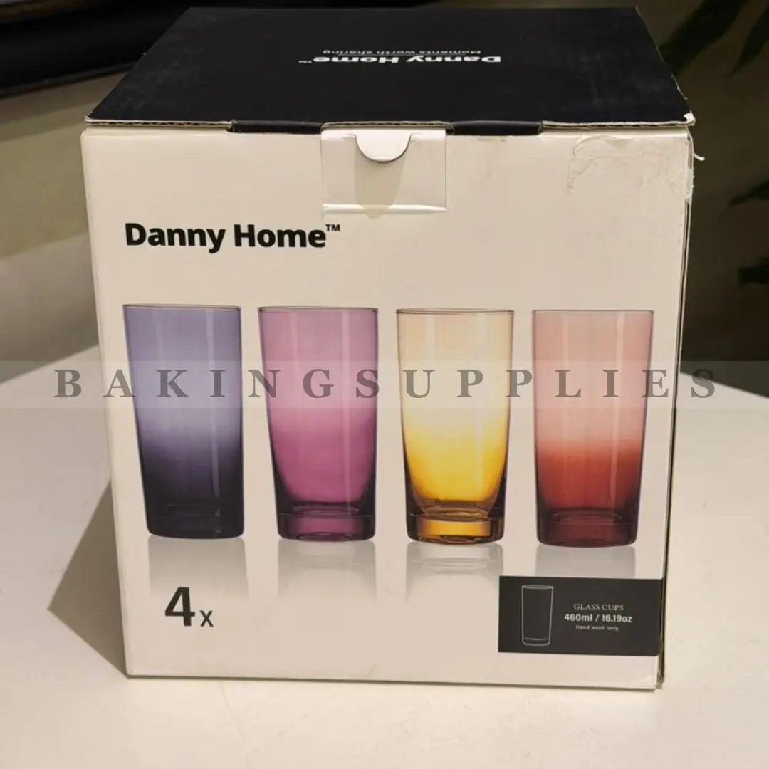 Set of 4 Danny Home Tall Multi-Color Glasses