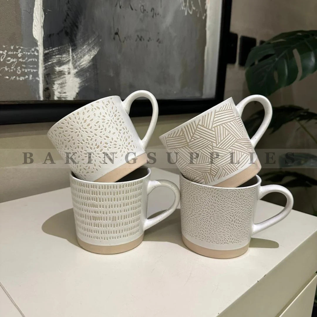 Set of 4 Mugs - Patterned Design