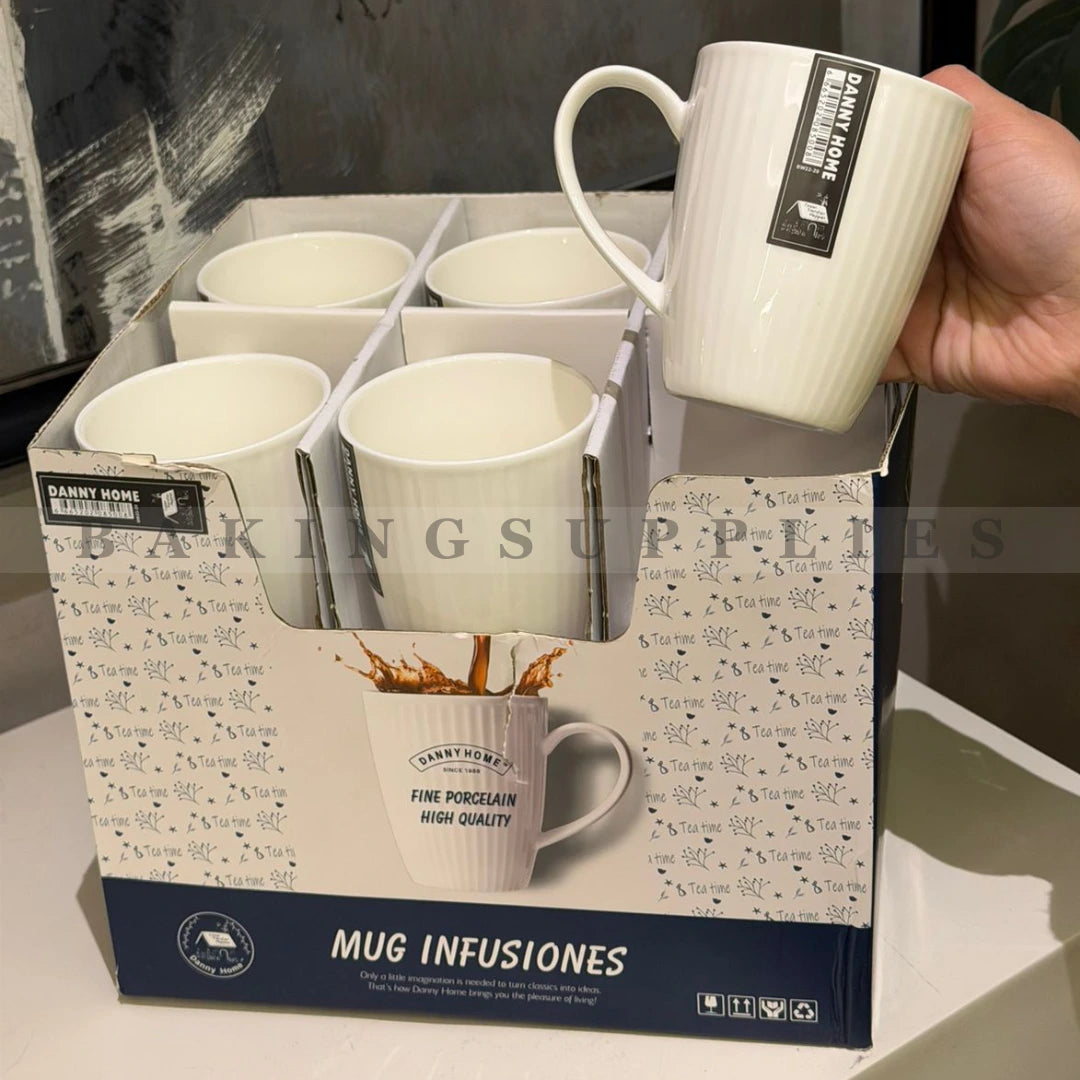 Set of 6 Danny Home Porcelain Mugs 300ml