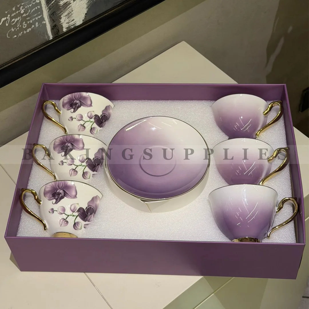 Set of 6 Ombre Cup & Saucer Set – Skin-Tone Gradient