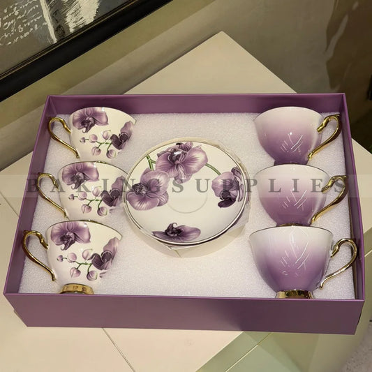 Set of 6 Ombre Cup & Saucer Set – Skin-Tone Gradient