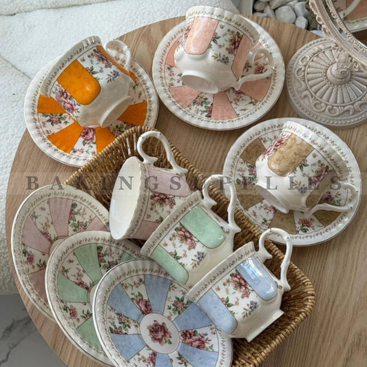 Vintage Floral Tea cup & Saucer Set of 6