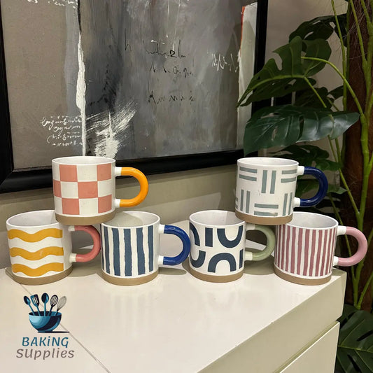 Set of 6 Multicolored Mugs – Vibrant Tea & Coffee Set