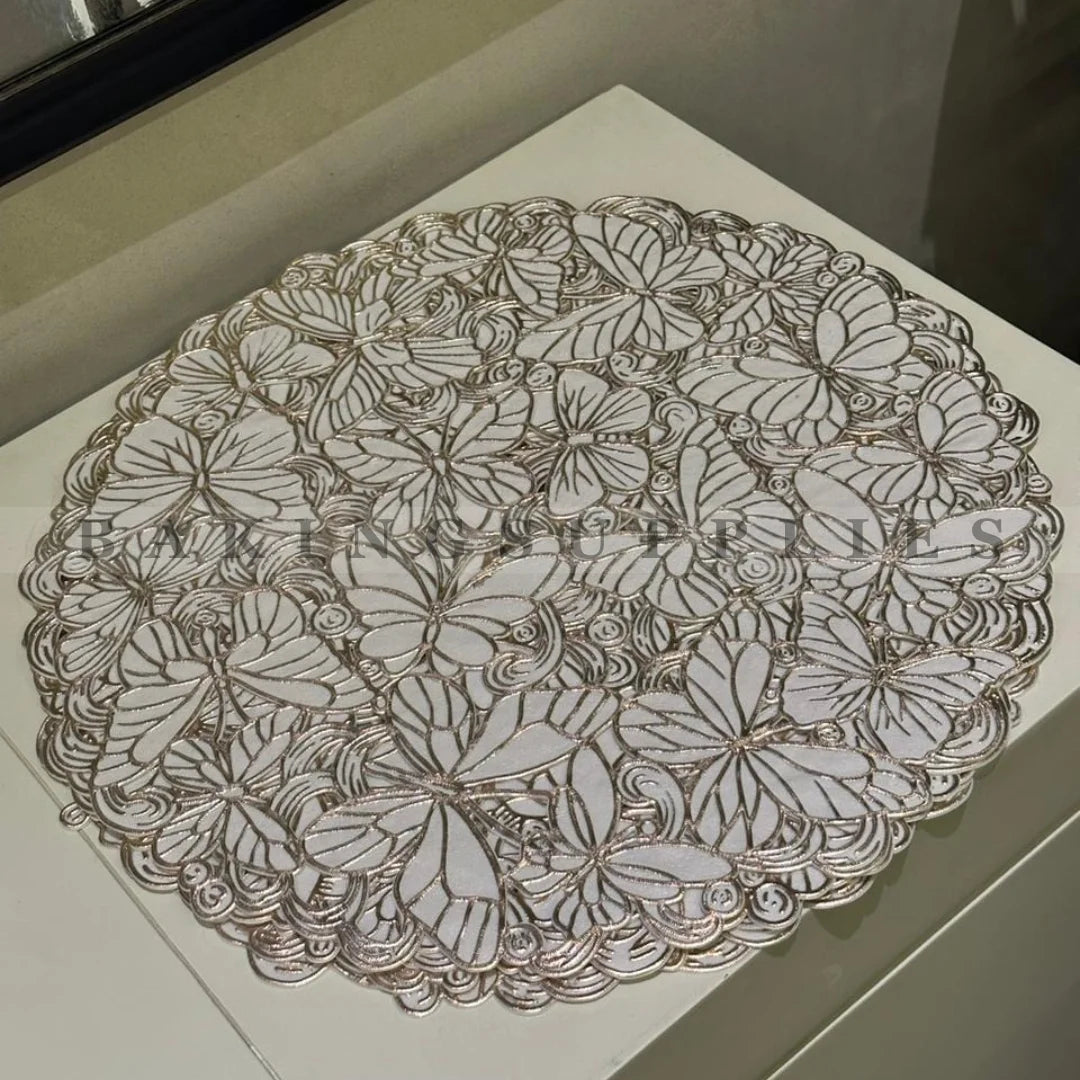 Set of 6 Luxury Gold Round Placemats