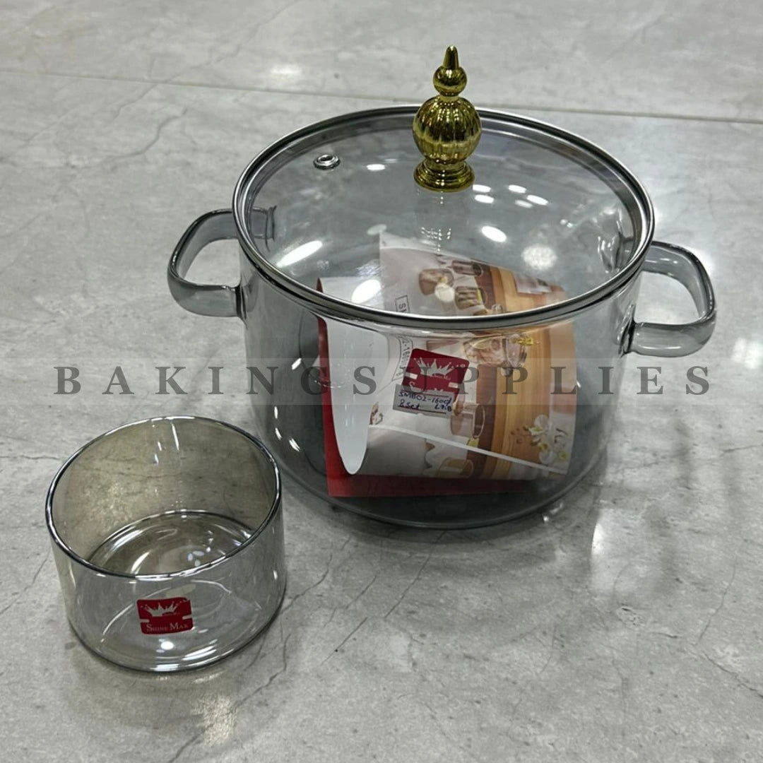 Luxury Crystal Glass Sweet Set 7 Pieces with Lid