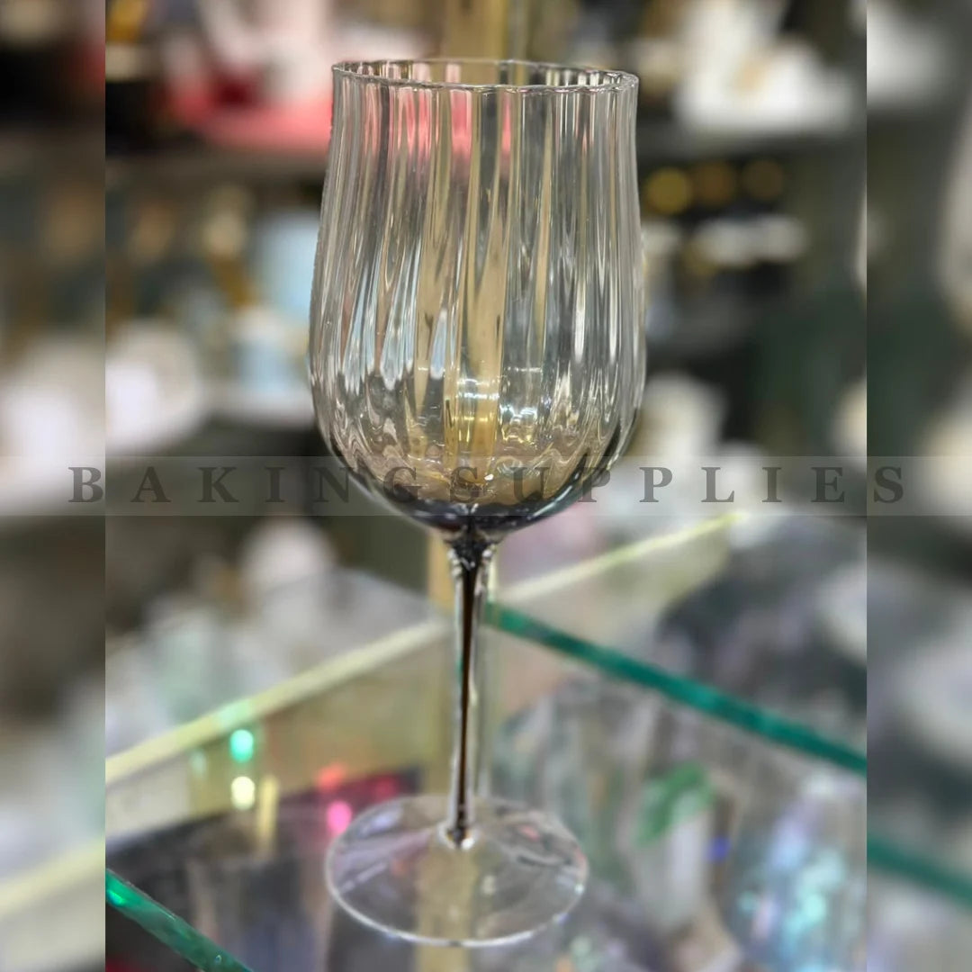 Smoke Ribbed Wine Glass Set 6 Pieces