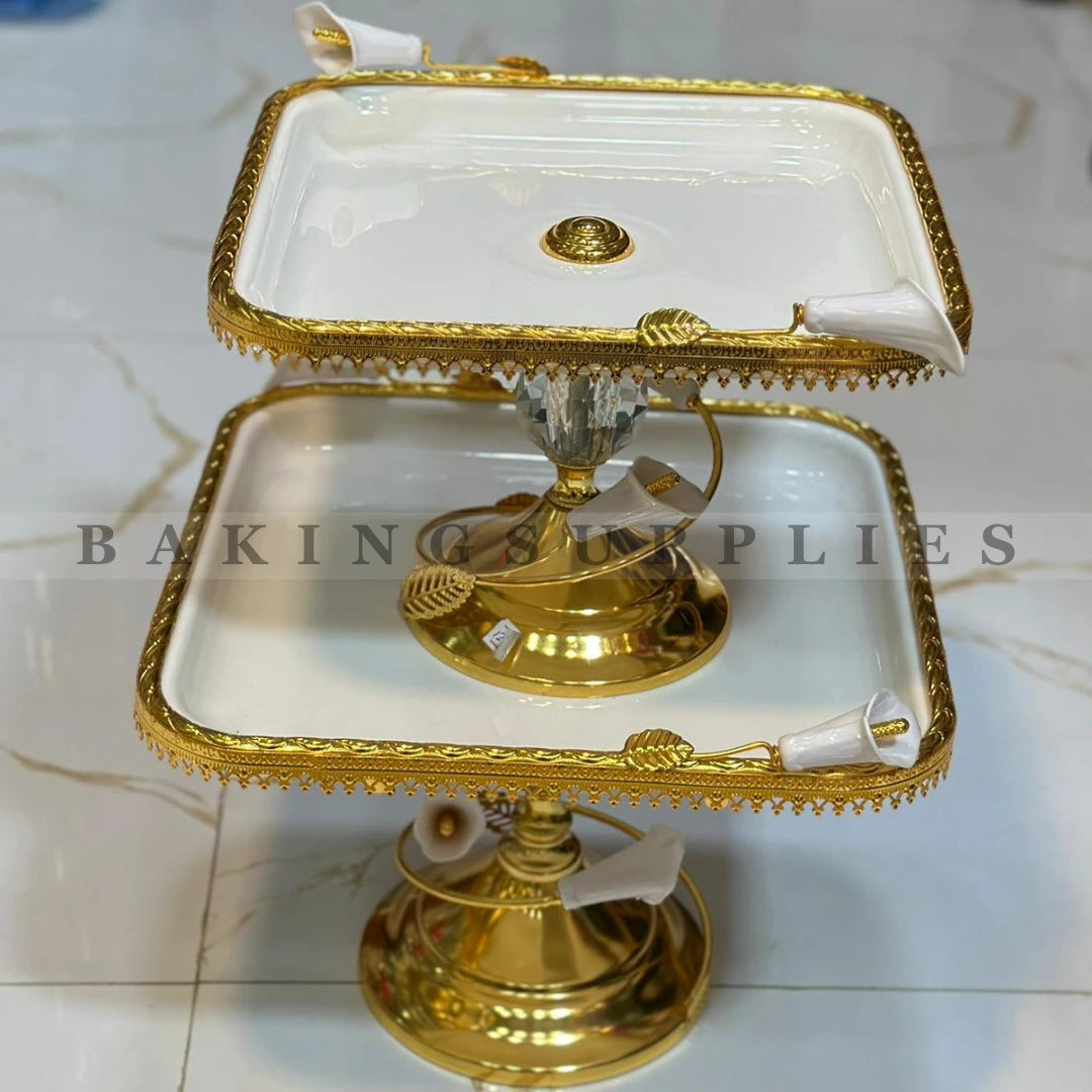 Luxury 2-Tier Serving Platter Stand