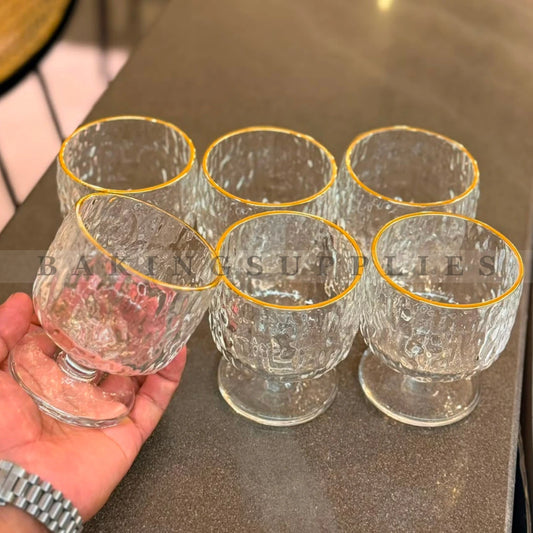 Crystal Glass Dessert Bowls Set of 6 | Premium Ice Cream Bowls
