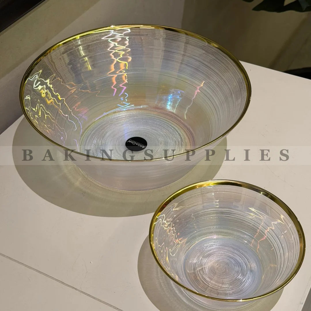 Moonlight Dessert Set with Gold Rim