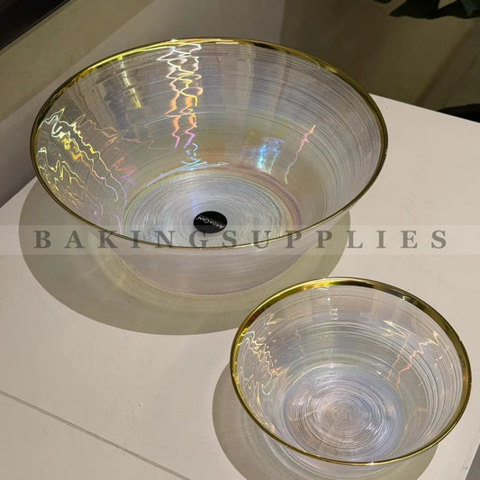 Moonlight Dessert Set with Gold Rim