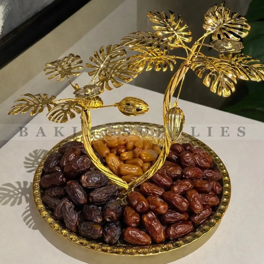 Metal Date Platter M Size | Luxury Gold Decorative Serving Tray