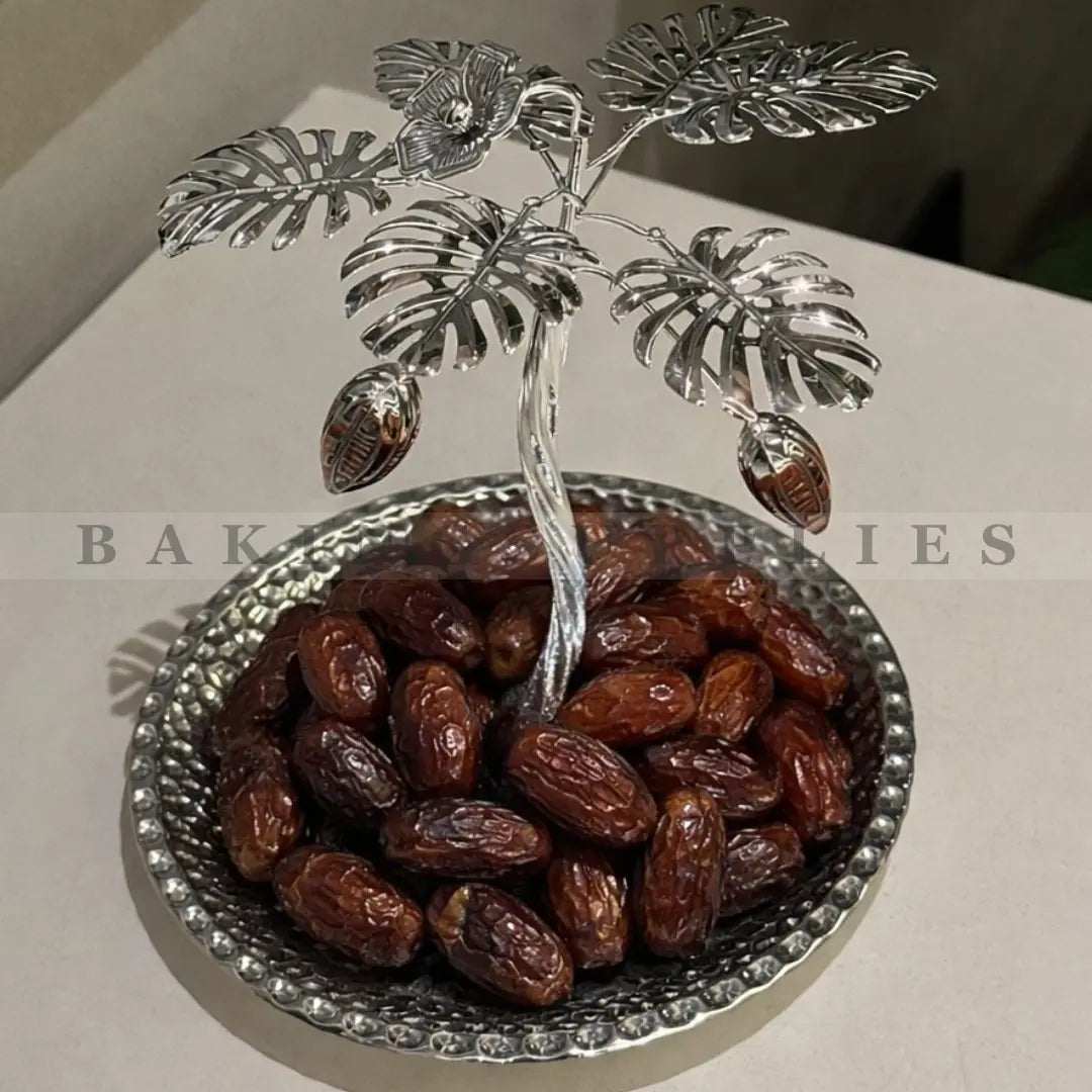 Metal Decorative Date Platter S Size – Silver Finish