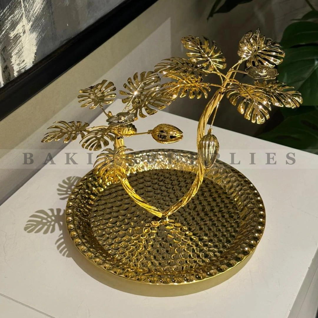 Metal Date Platter M Size | Luxury Gold Decorative Serving Tray